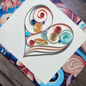 Multi-Colored Quilled Heart 2
