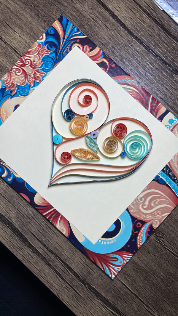 Multi-Colored Quilled Heart 2