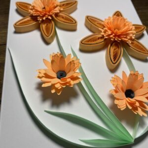 Black & Orange Quilled Flowers