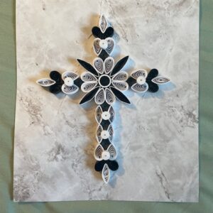 Black & White Quilled Cross