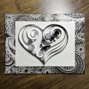 Black & White Quilled Heart