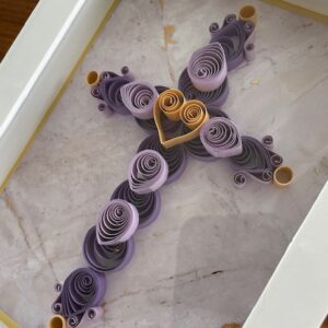 Purple & Gold Quilled Cross
