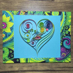 Multi-Colored Quilled Heart