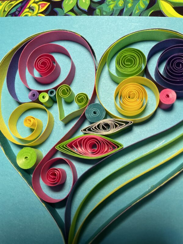 Multi-Colored Quilled Heart - Image 3