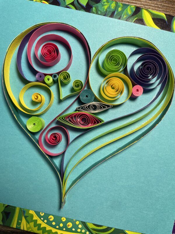 Multi-Colored Quilled Heart - Image 6