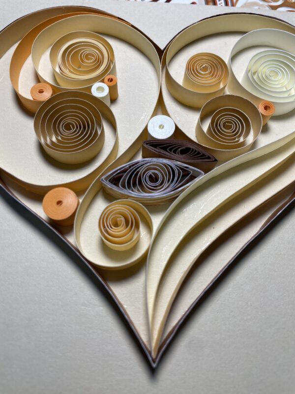 Earth Tones Quilled Heart - Image 3