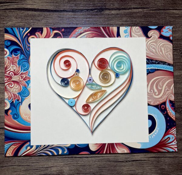 Multi-Colored Quilled Heart 2 - Image 2
