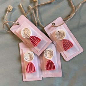 Pink & White Quilled Gift Tags