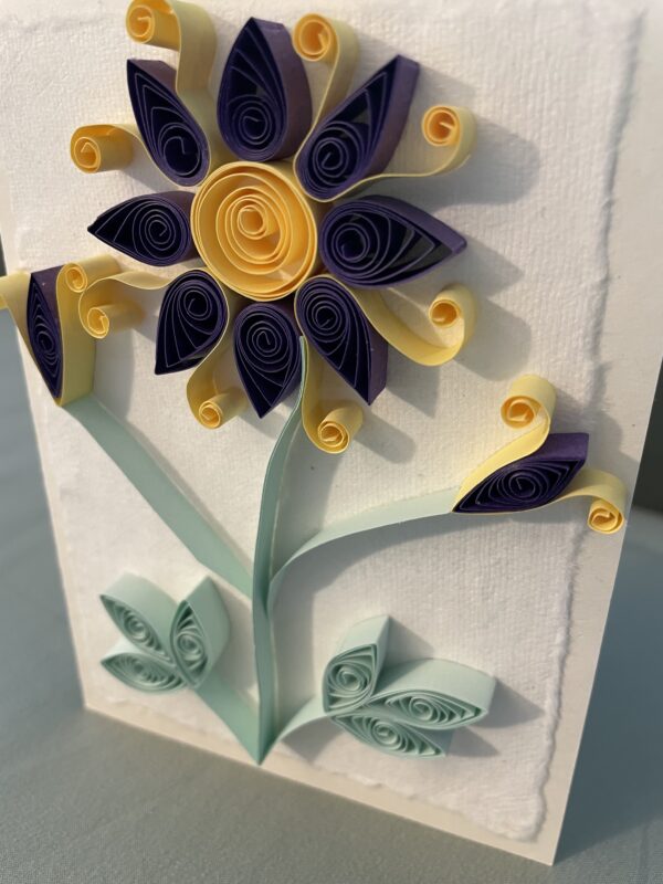 Purple & Yellow Quilled Note Card