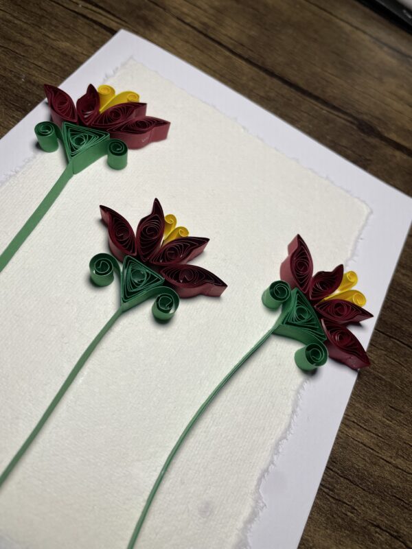 Red & Yellow Quilled Flowers