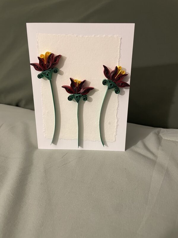 Red & Yellow Quilled Flowers - Image 2
