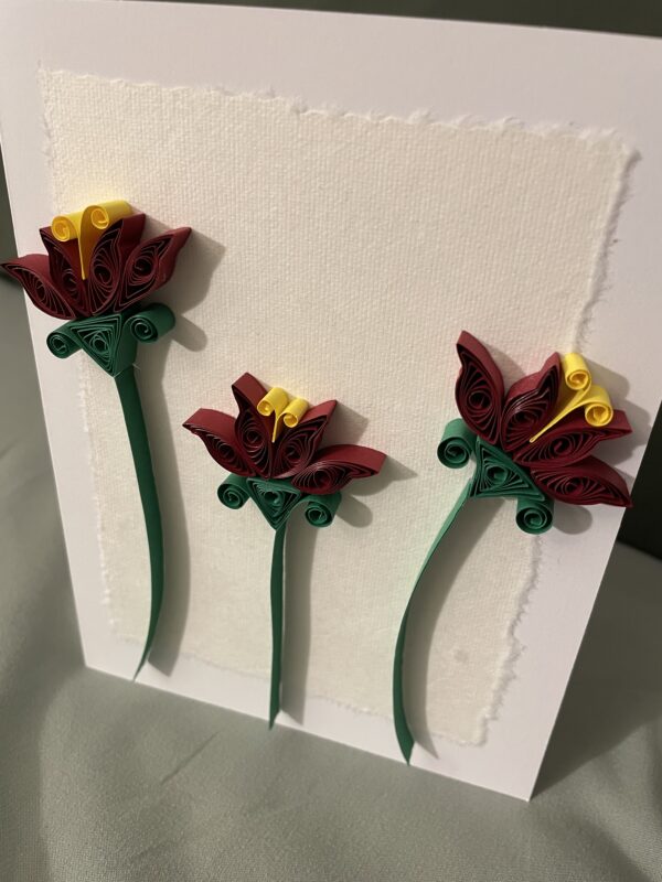 Red & Yellow Quilled Flowers - Image 5