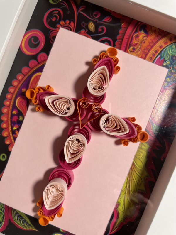 Quilled Pink Cross - Image 3