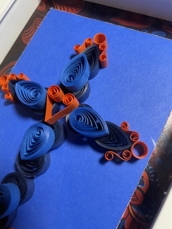 Quilled Blue & Orange Cross - Image 4