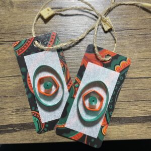 Teal & Orange Oval Gift Tags