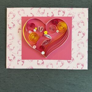 It’s A Girl!  Quilled Heart